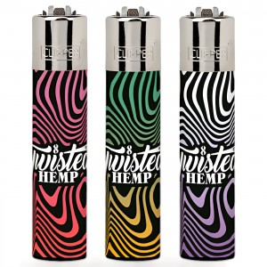 Clipper Lighters - Twisted Hemp Swirl Lighters - 48ct Display